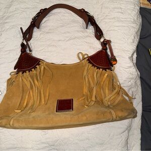 Dooney & Bourke Tan and Brown Fringe Shoulder Bag